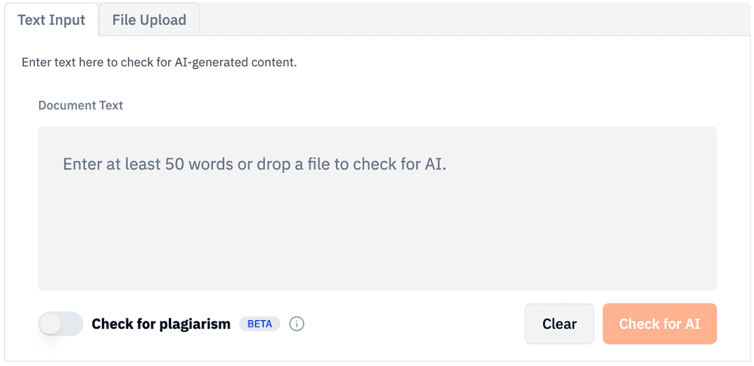 Check for AI Dashboard