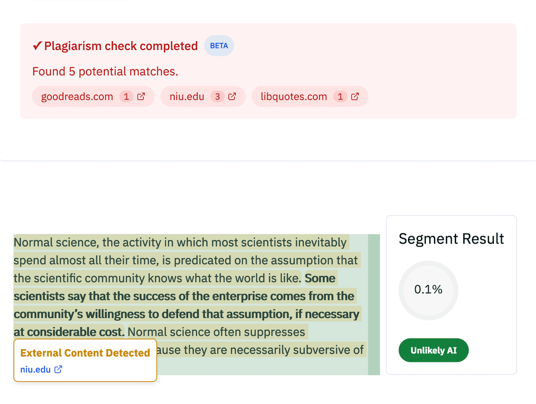 AI Plagiarism Checker