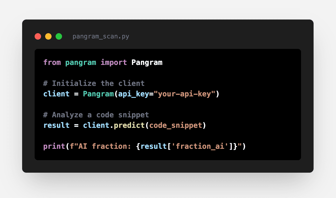 Pangram AI Detection for Developers
